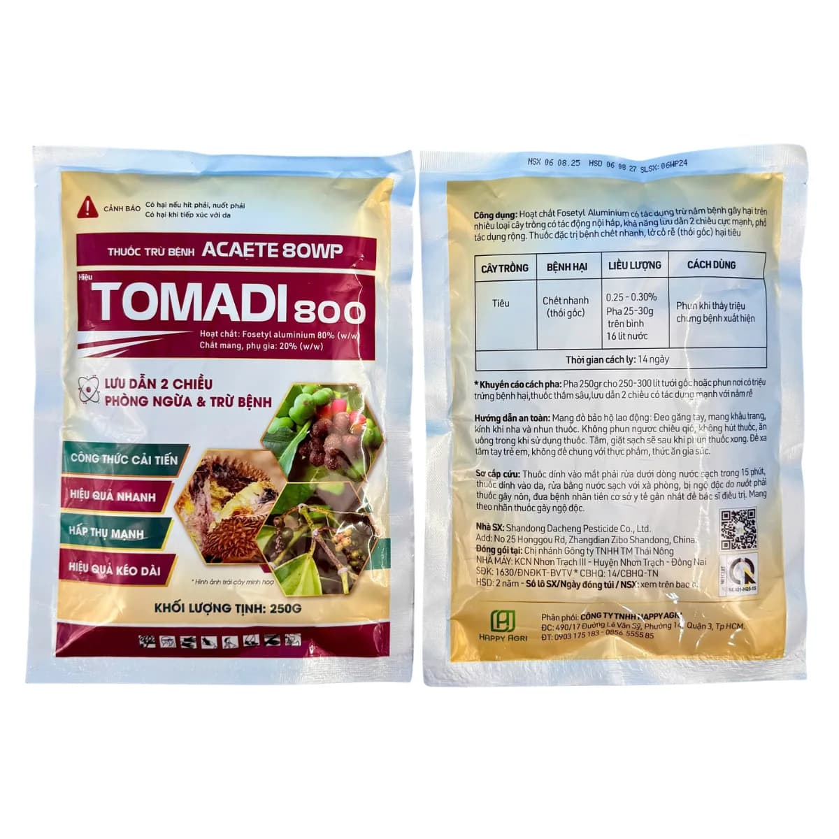 Thuốc trừ bệnh ACAETE 80WP Hiệu TOMADI 800