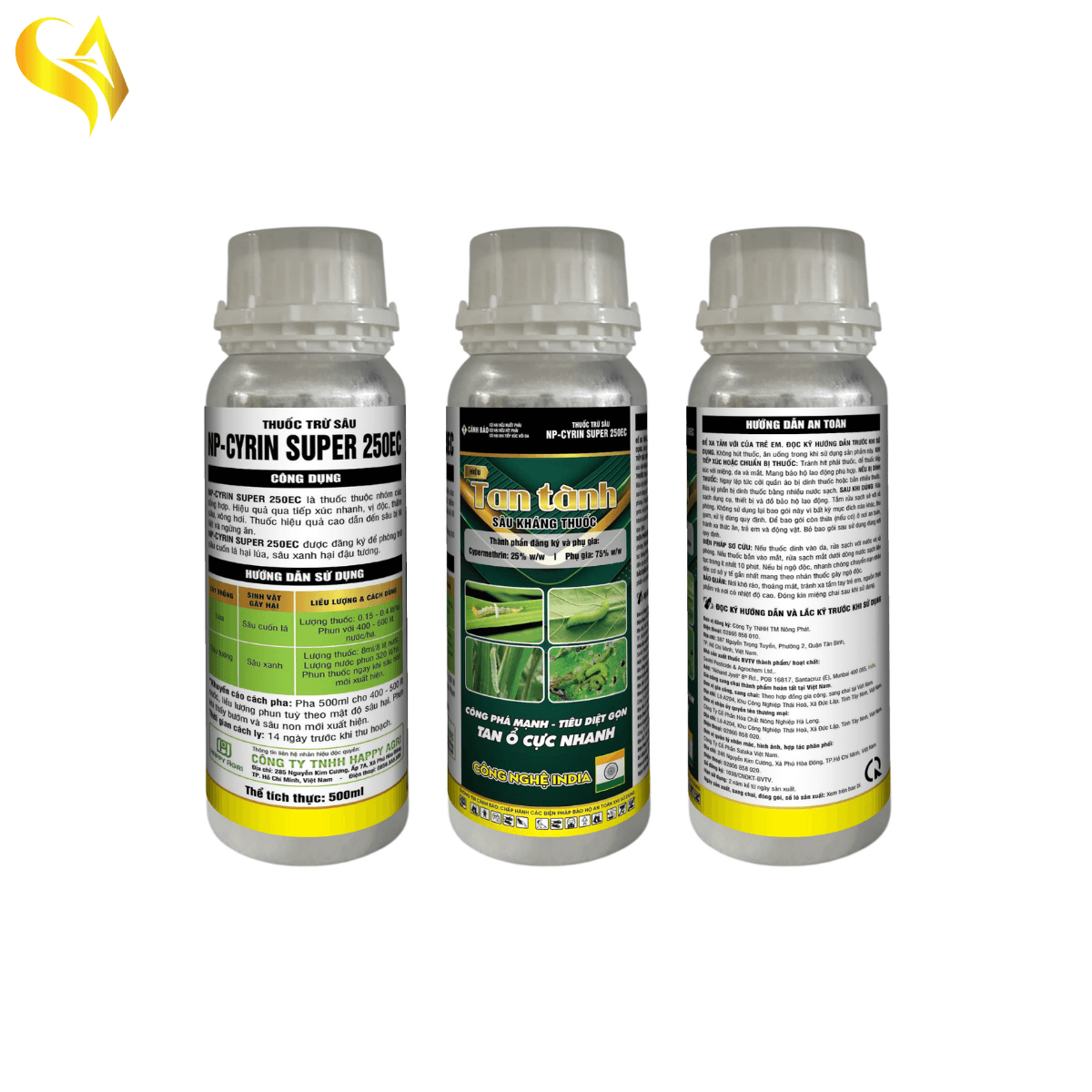 NP-CYRIN SUPER 250EC - TAN TÀNH SÂU KHÁNG THUỐC - 500ML