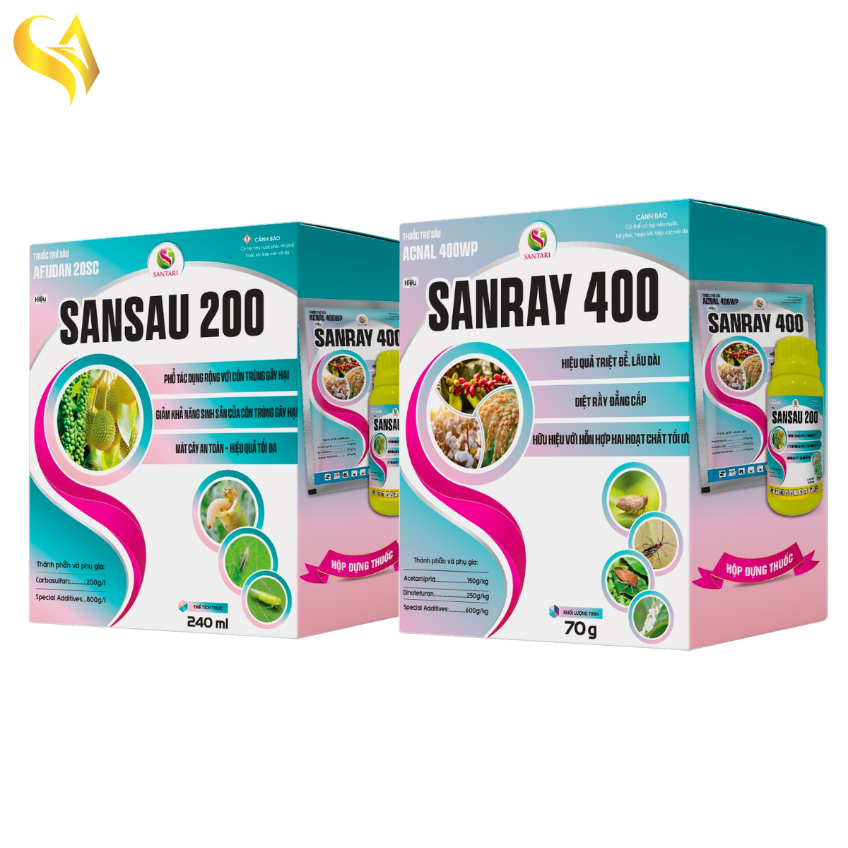 SANSAU 200 - 240ML VÀ SANRAY 400 - 70GR