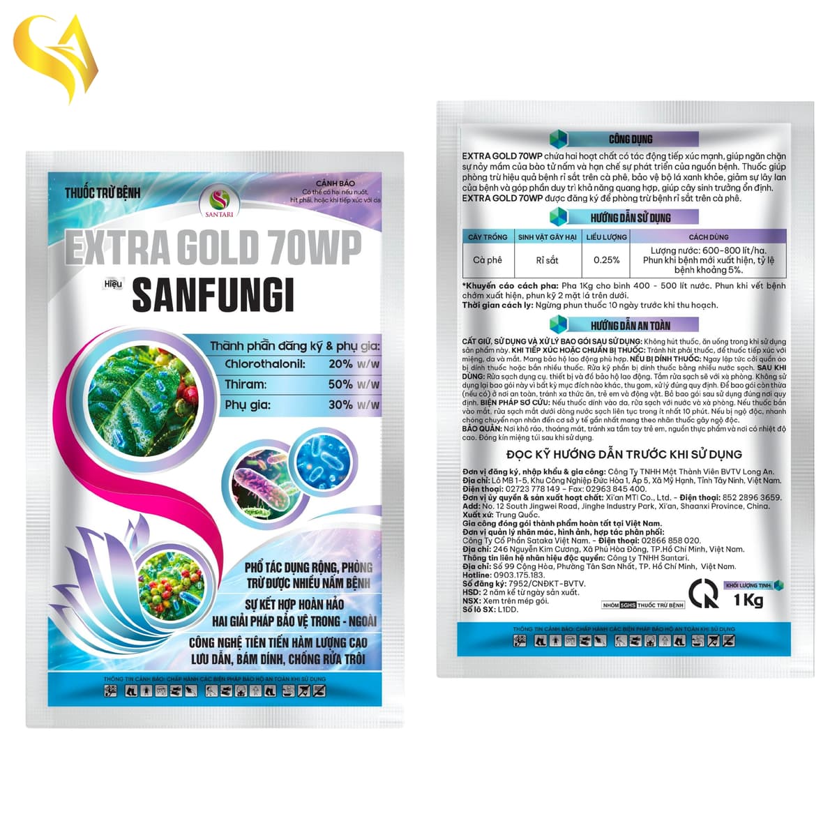 EXTRA GOLD 70WP - SANFUNGI - 1kg